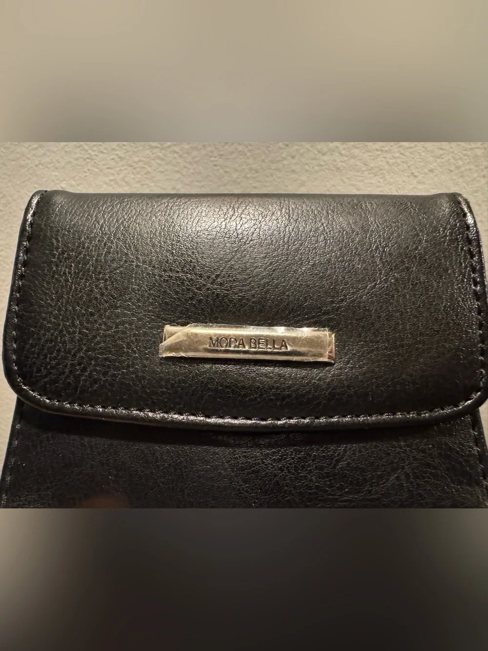 Moda Bella Black Faux Leather Tri-Fold Wallet - Picture 7 of 10